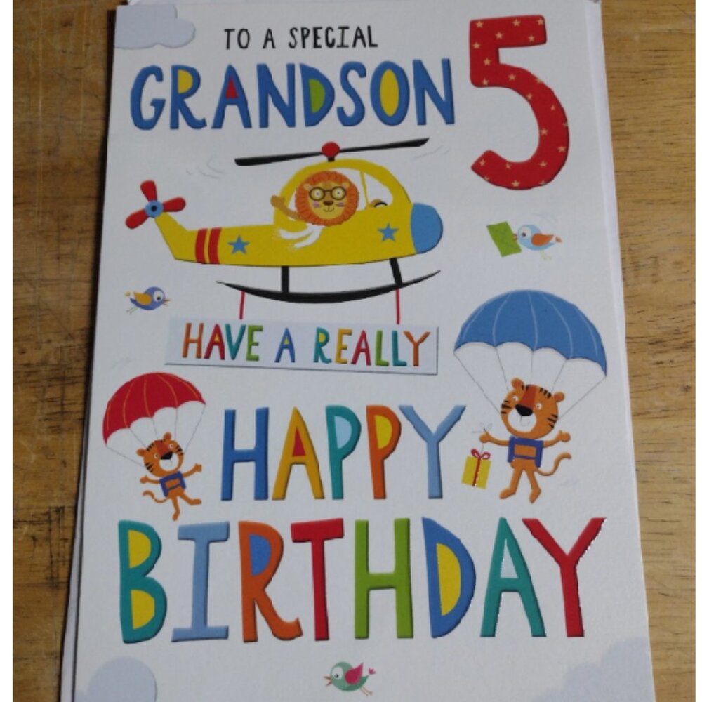 Regal Publishing Juvenile Birthday Card Age 5 Grandson - 9 x 6 inches C80577